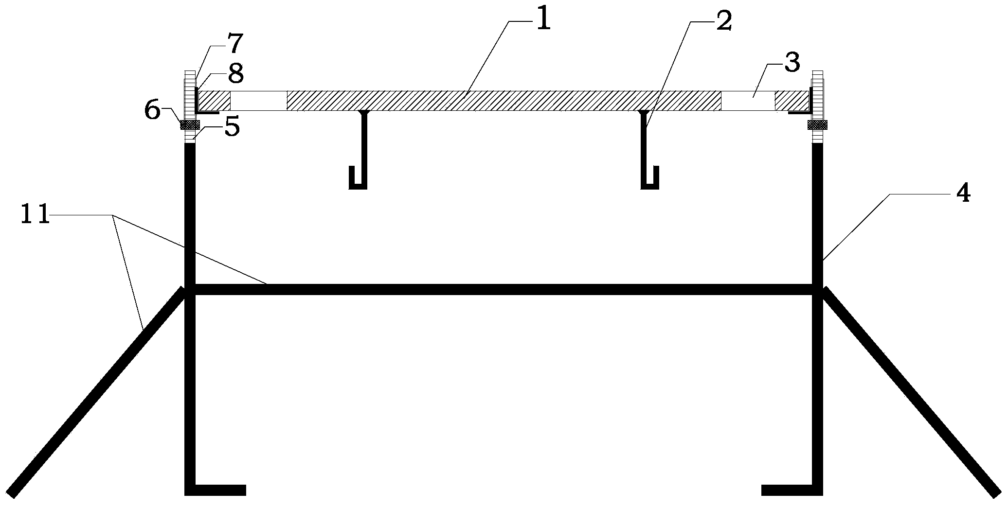 Precise positioning and process regulation and control device for vibration isolation support embedded plate