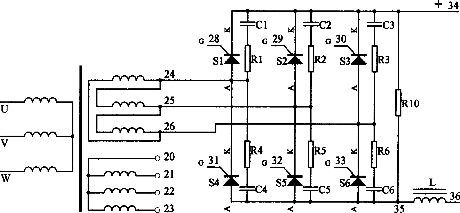 Digital flip flop of three phase full bridge controllable silicon welding power source main loop