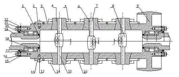 Straightening rotary drum device