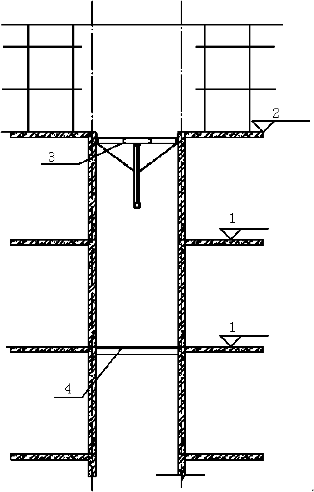 Constructing method for high-rise building elevator shaft through elevating type safety protection steel platform