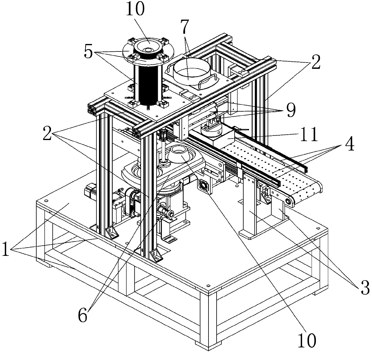 Package box and box cover plastic uptake piece assembling assembly line equipment