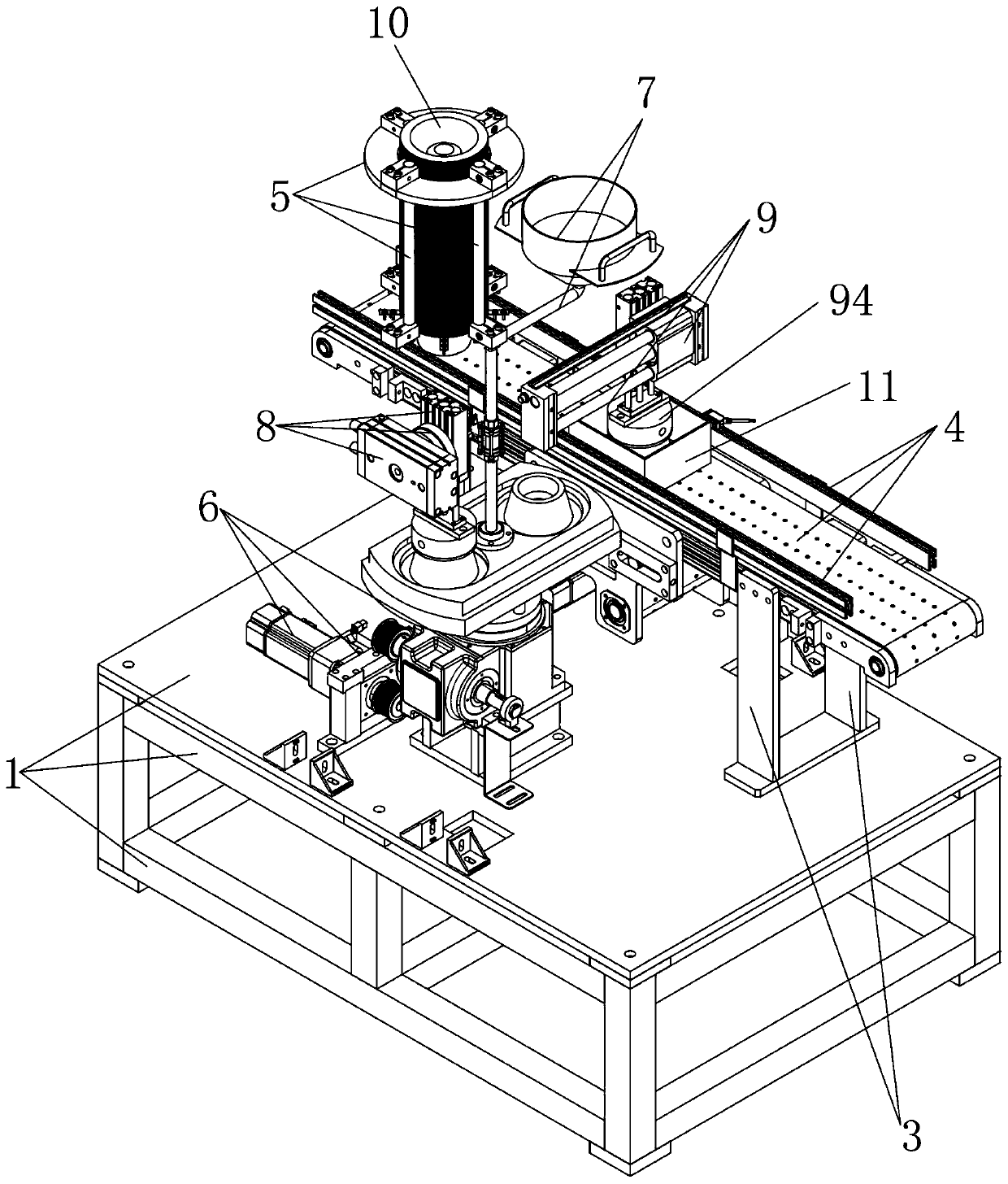 Package box and box cover plastic uptake piece assembling assembly line equipment