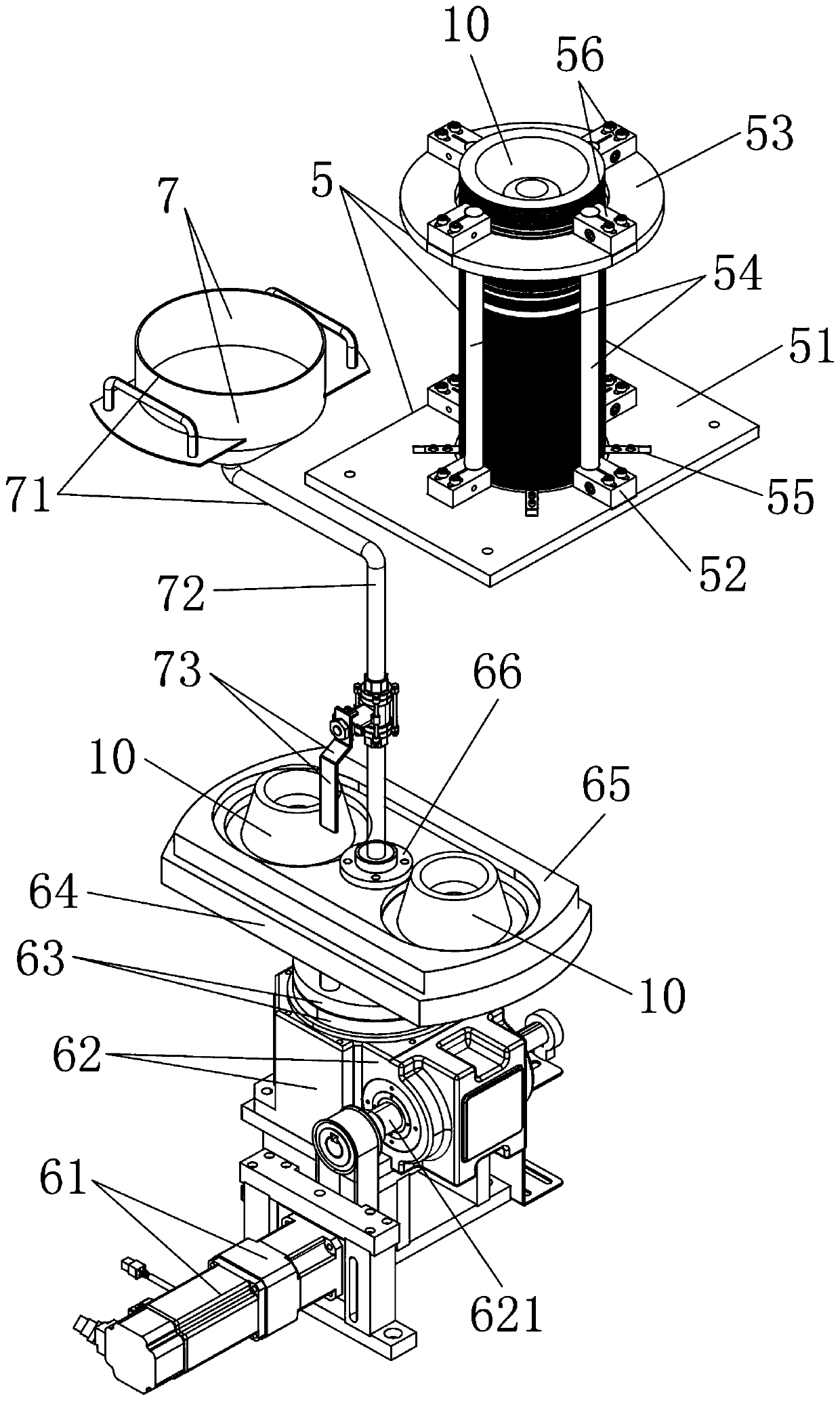 Package box and box cover plastic uptake piece assembling assembly line equipment