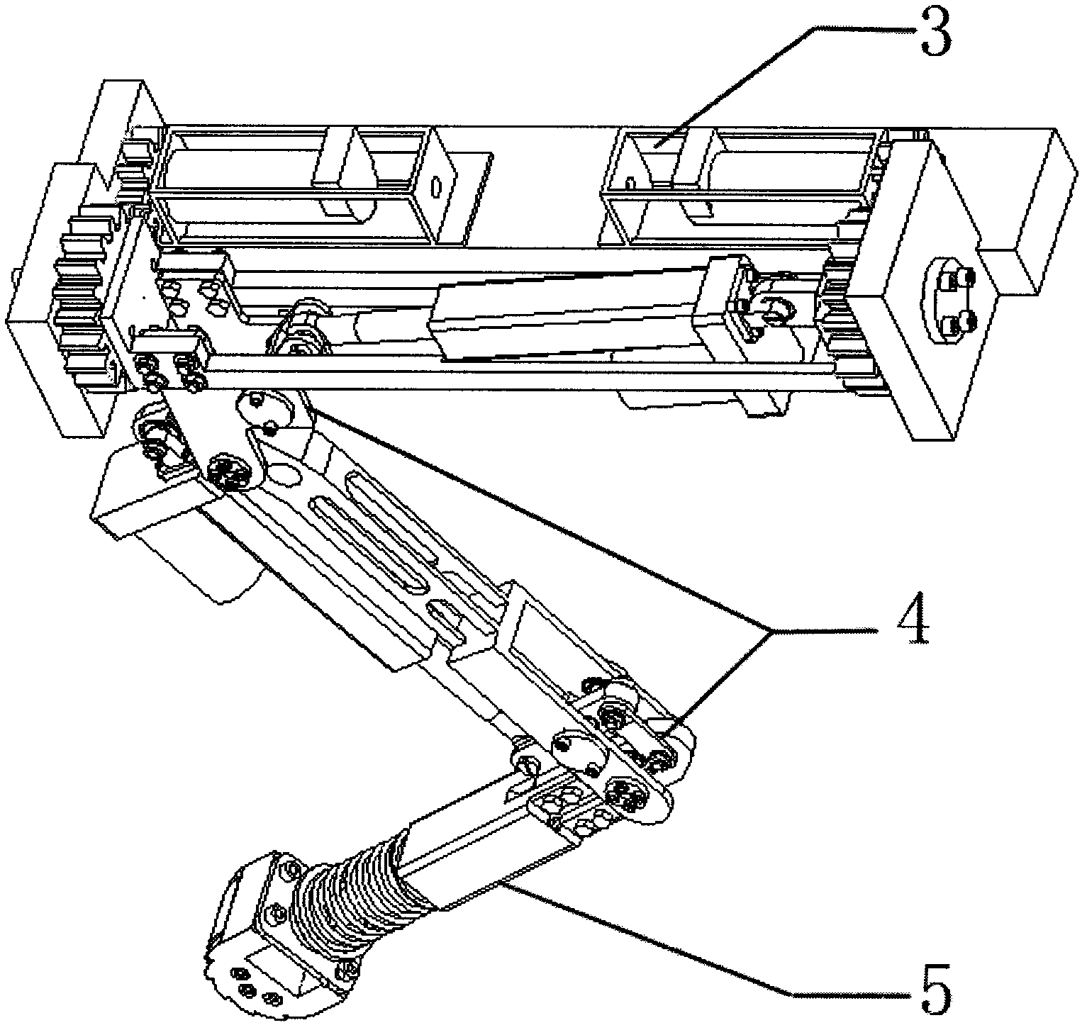 Leg drive and transmission device for legged mobile platform