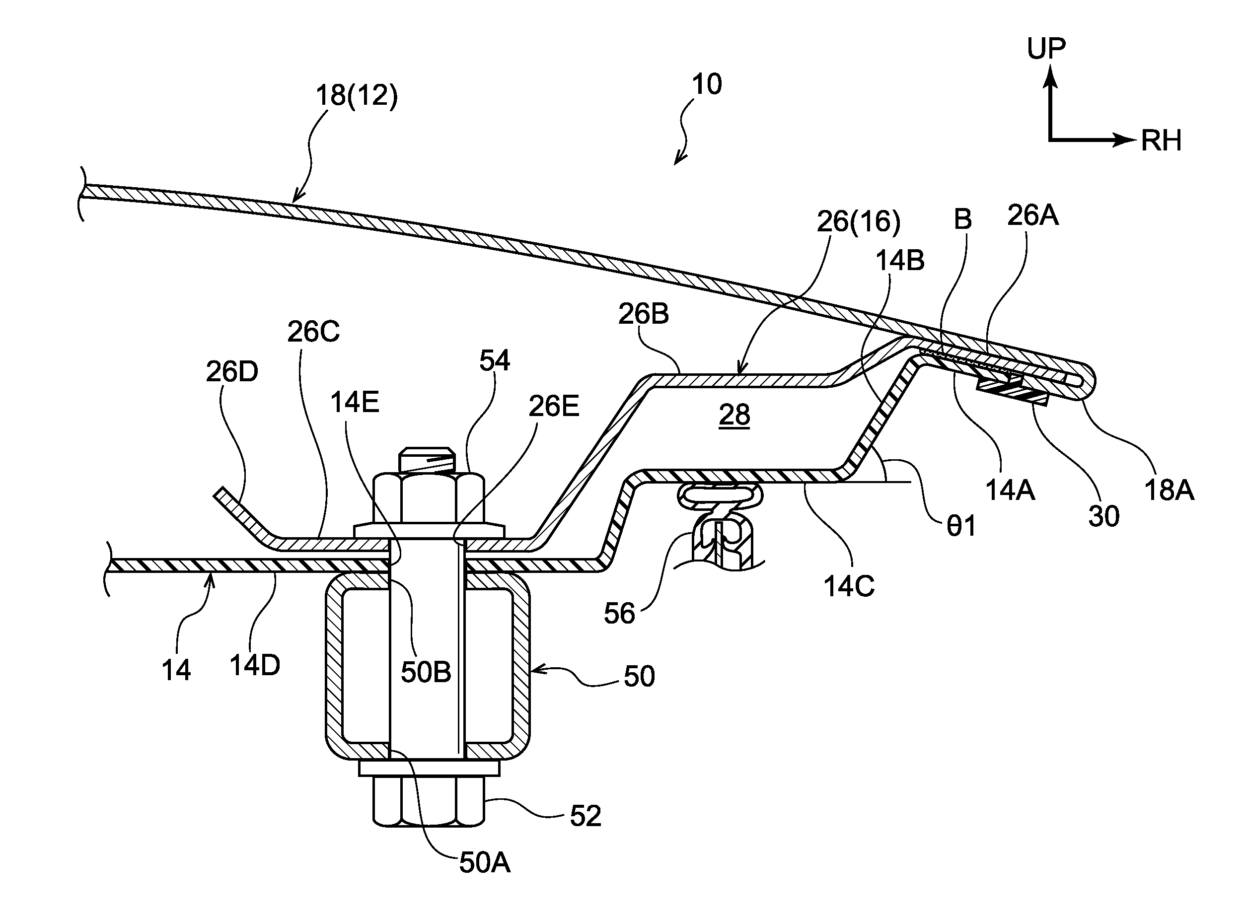 Vehicle panel structure and manufacturing method of vehicle panel structure