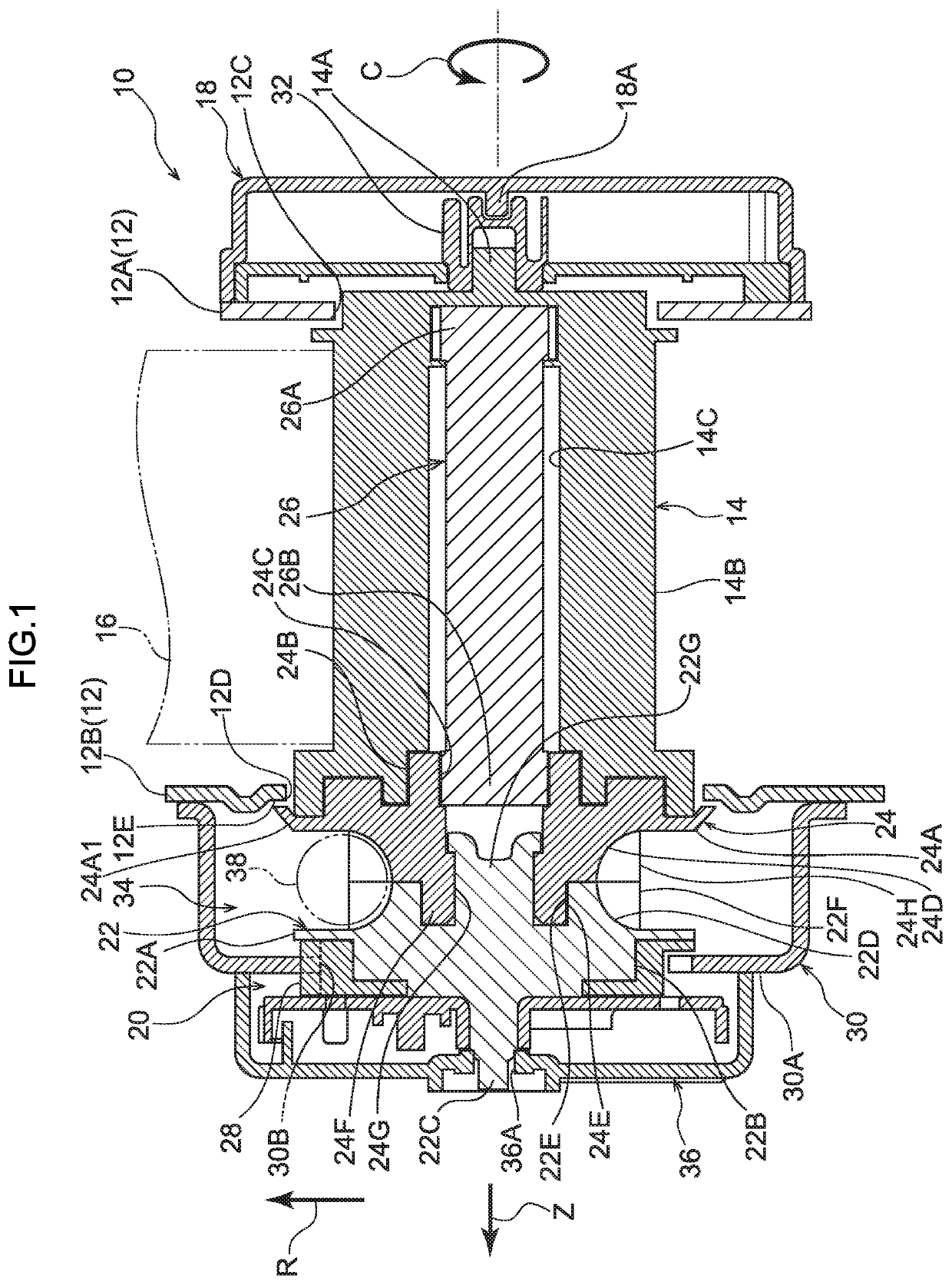 Webbing take-up device