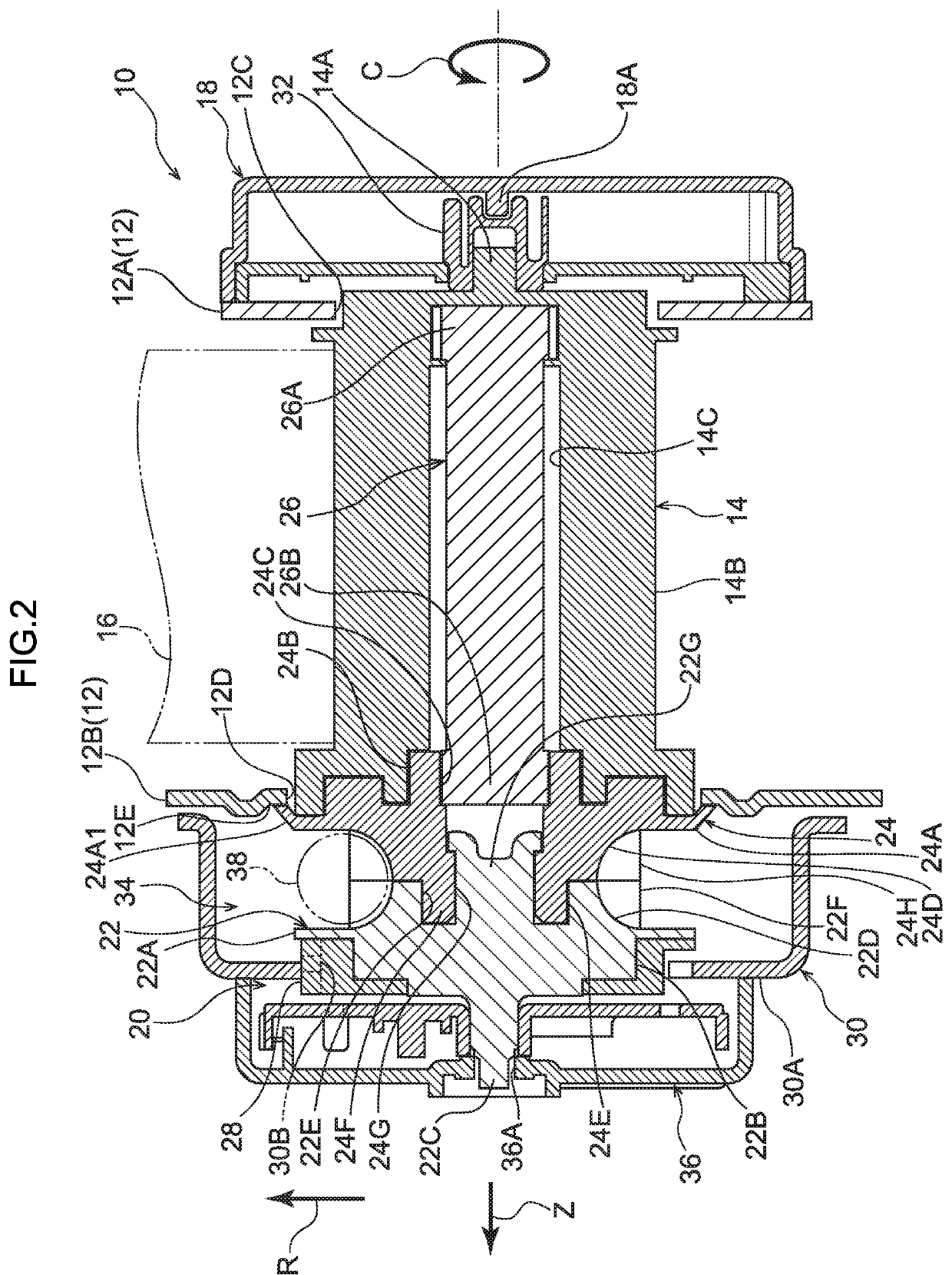 Webbing take-up device