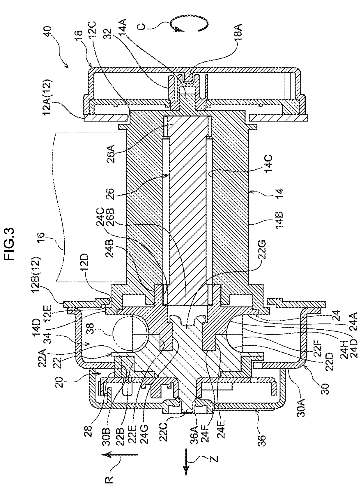 Webbing take-up device