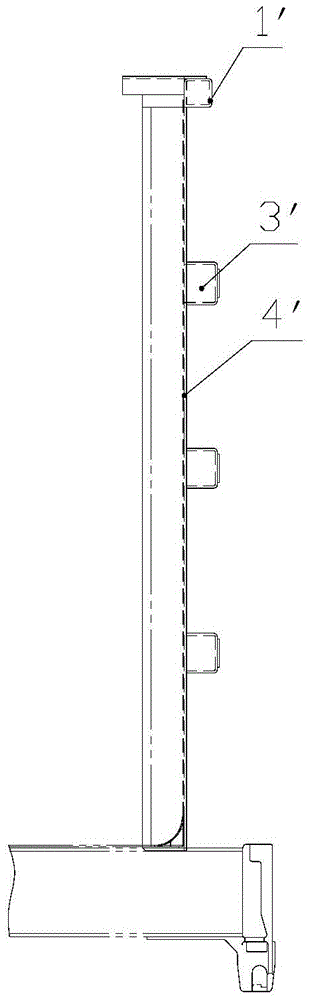 A gondola car end wall and railway gondola car