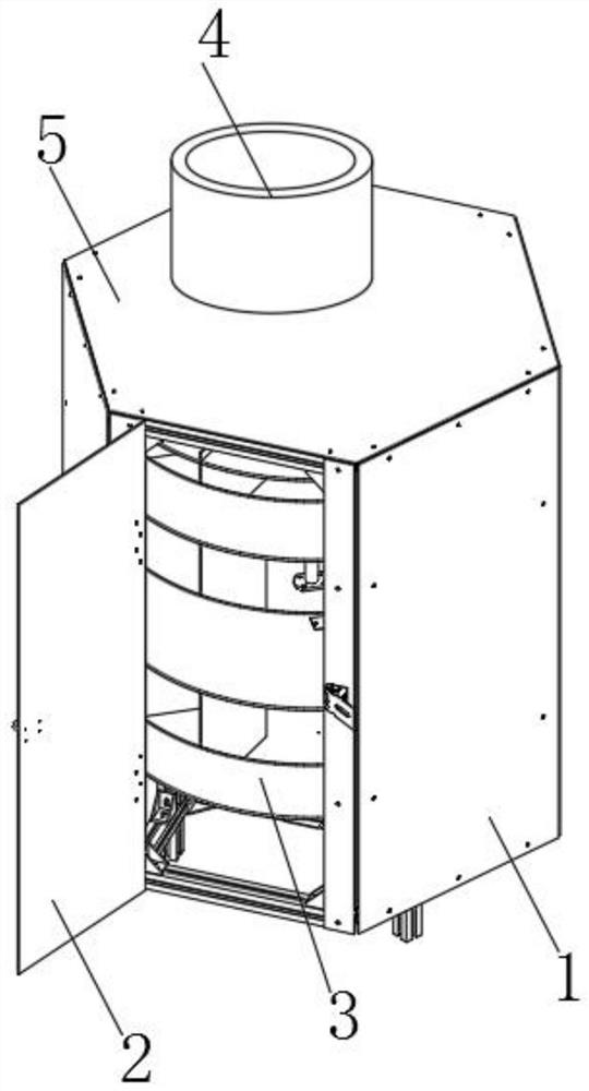 An adjusting device and using method of the internal filter structure of a decorative material granulator