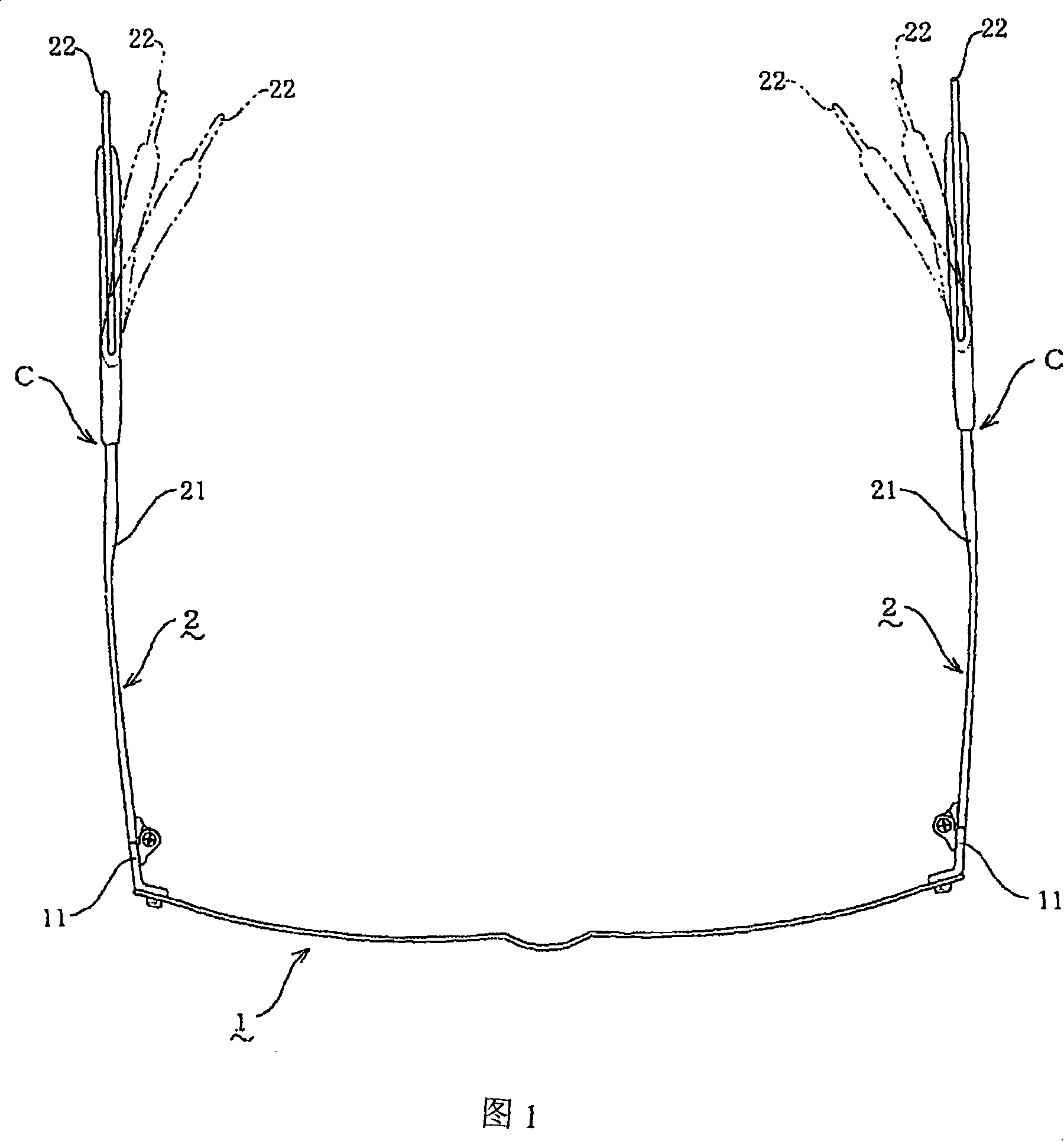 Clubfoot angle adjusting mechanism of glasses frame