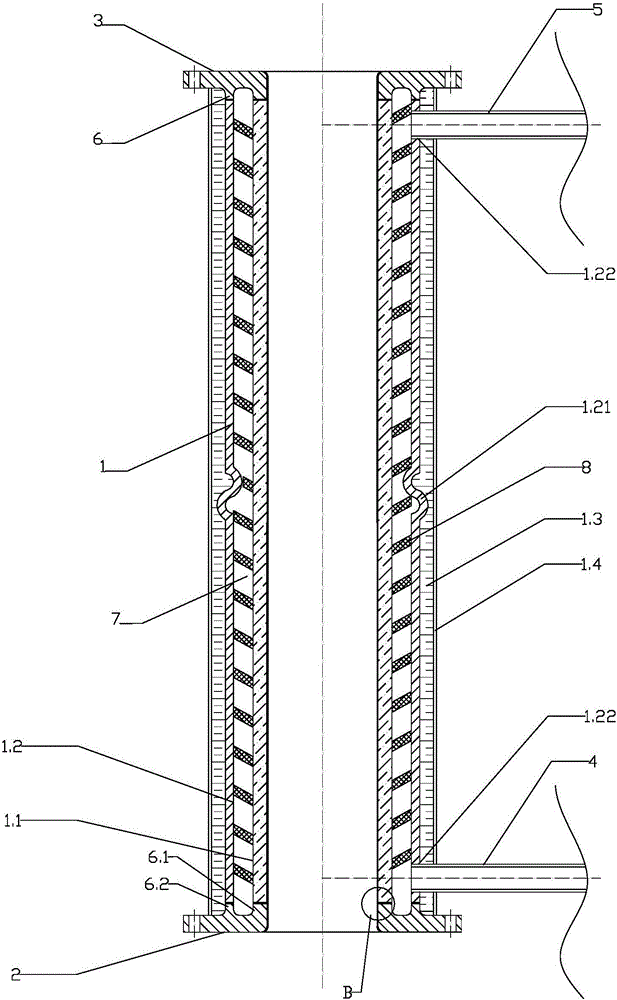 Coke oven ascension pipe raw gas evaporative cooling device and preparation method thereof