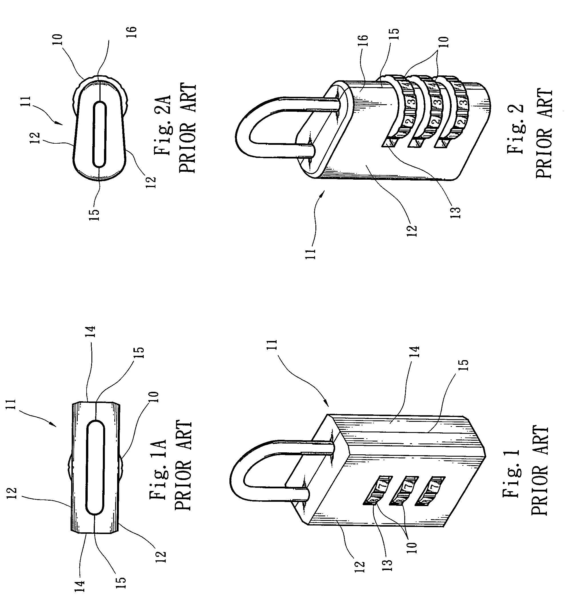 Numeral lock housing structure