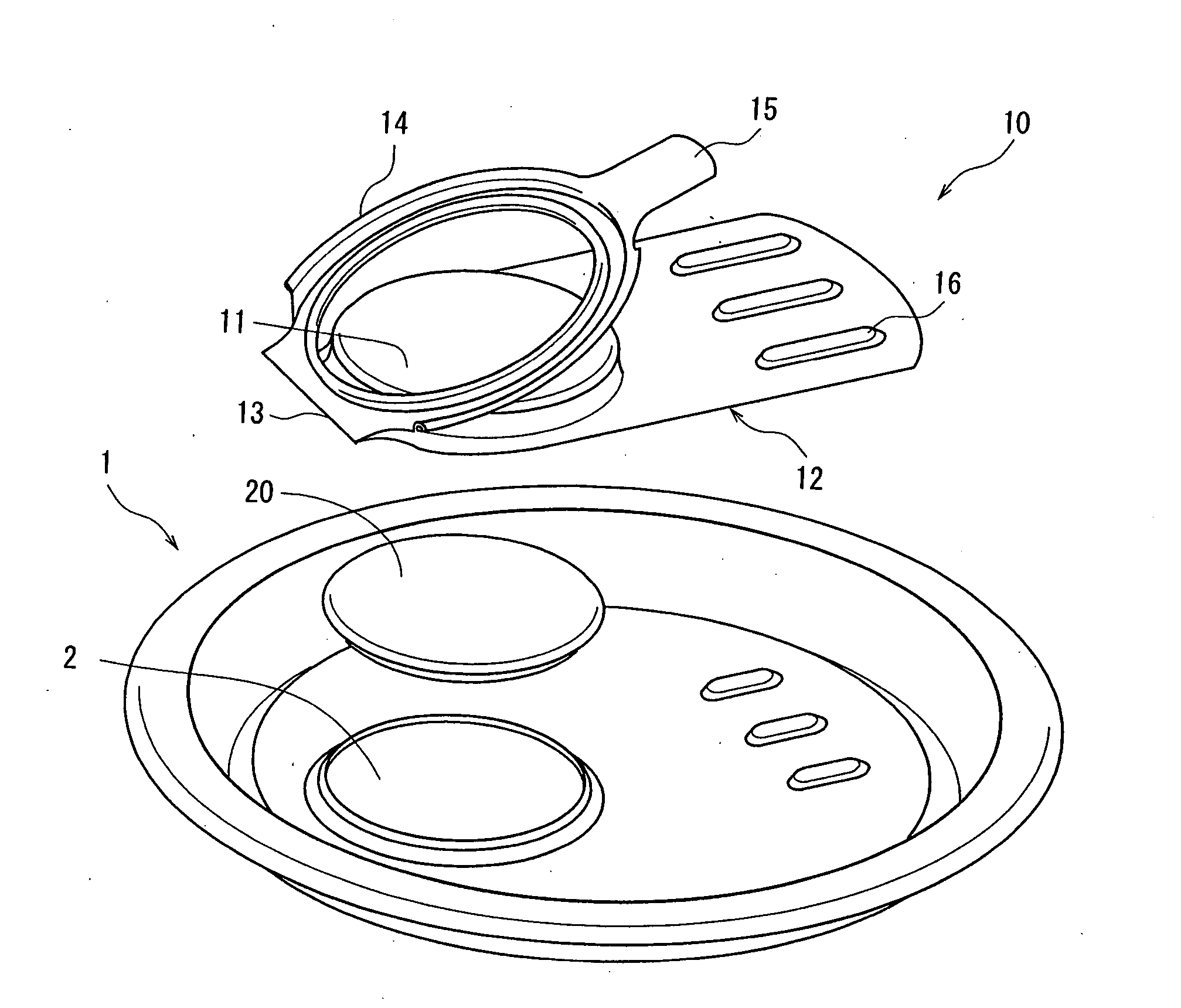 Easily openable container lid with resealability and method of producing the same