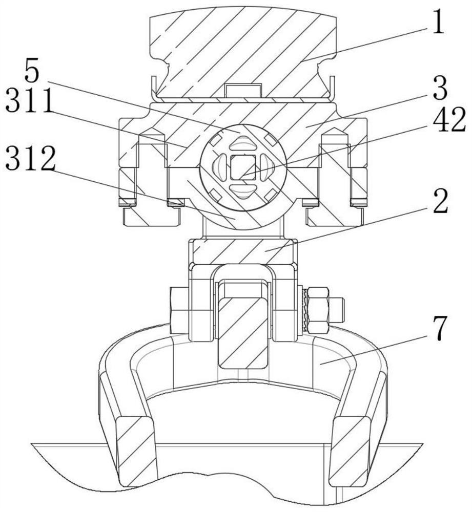 Self-adaptive anti-falling device and current collector thereof