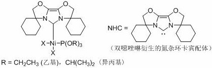 Preparation and application of mixed nickel(ii) complexes containing bisoxazoline-derived nitrogen heterocyclic carbene ligands and phosphite ligands