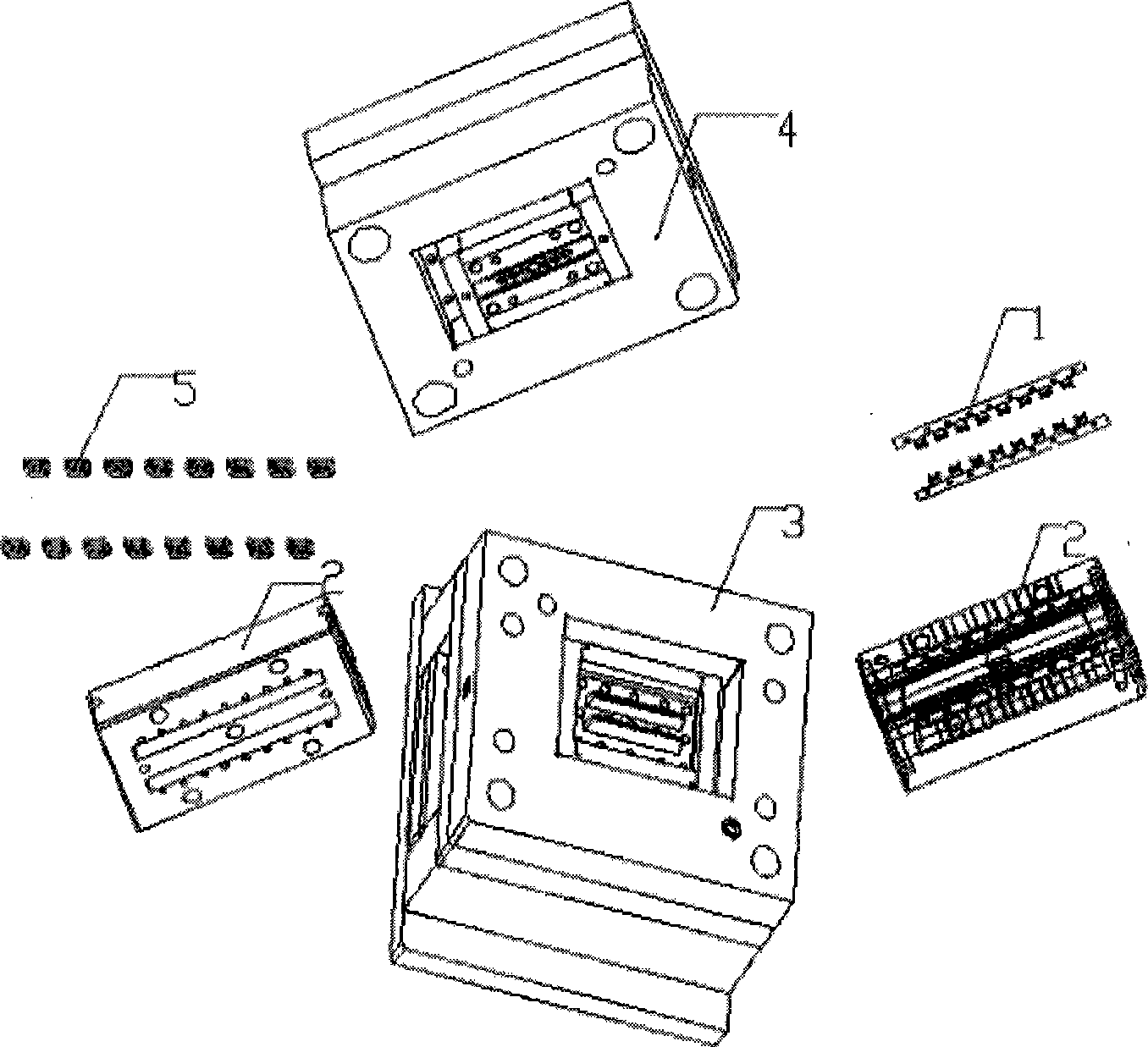 Small terminal and material belt integral built-in injection mold