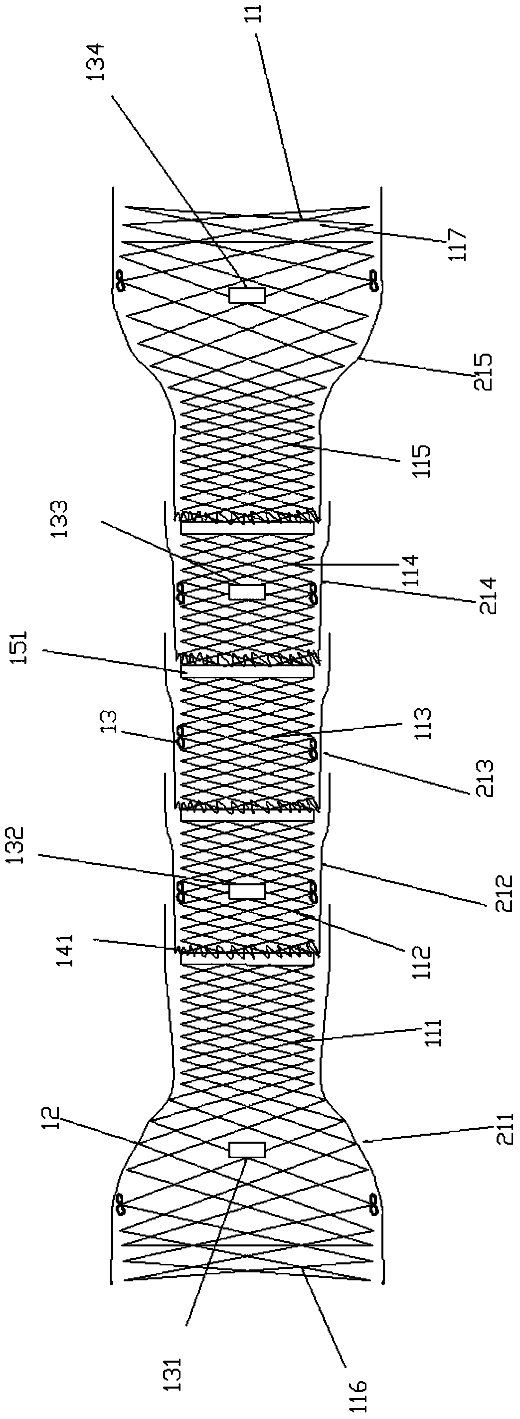 Degradable human body stent capable of effectively preventing transposition and reducing hyperplasia and manufacturing method