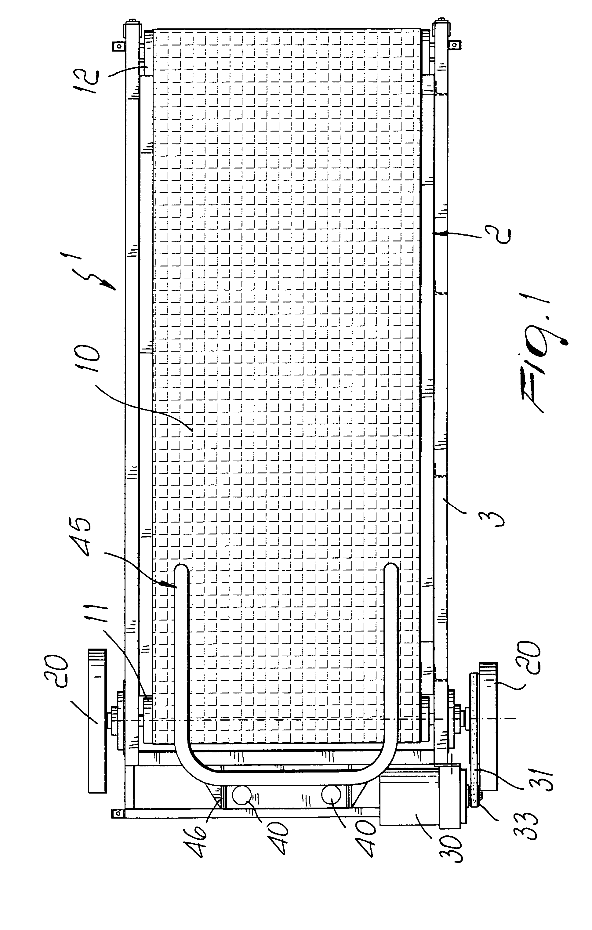 Treadmill for performing physical exercise having simplified actuation means