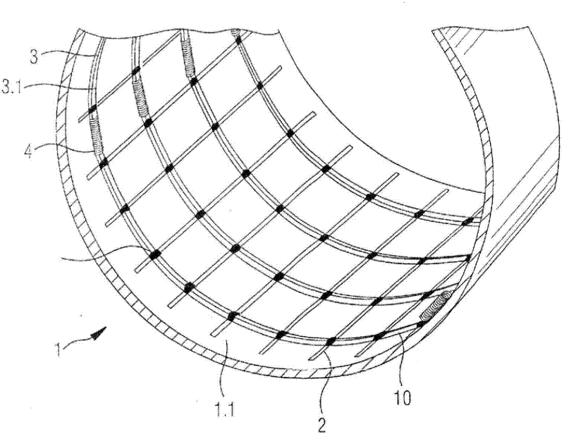 Device and method for producing a material web