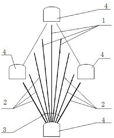 Blasting ignition method of fan-shaped medium-length hole
