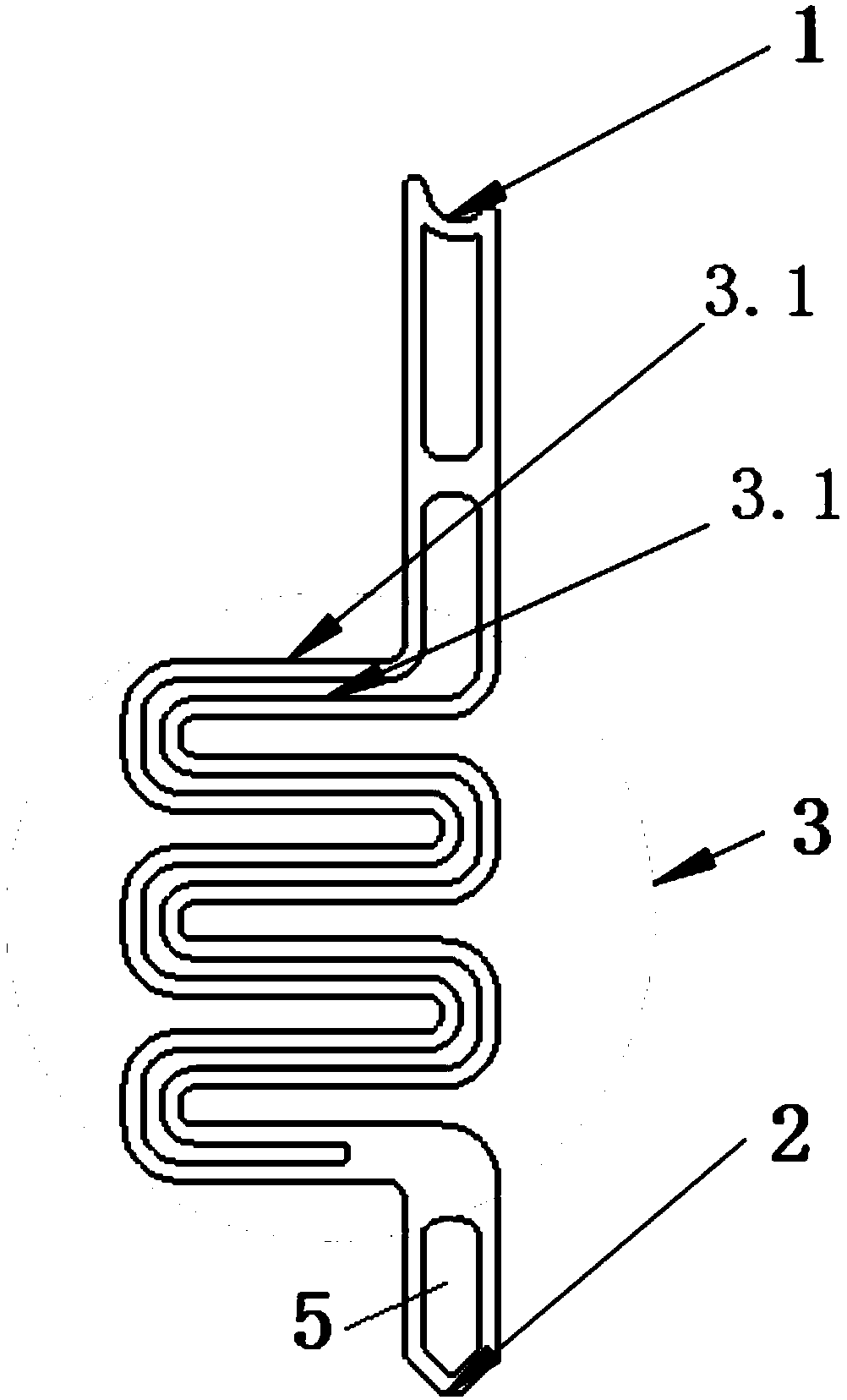 Crimping elastic sheet of single buffer channel