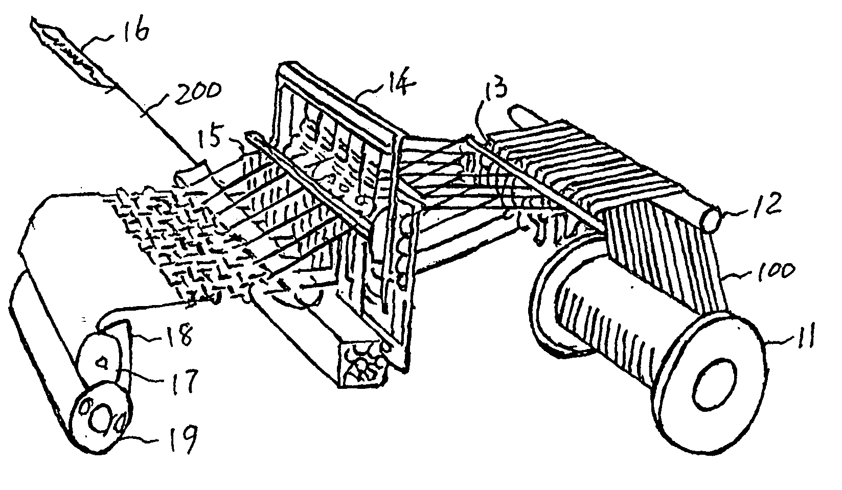 Method for weaving curved warp yarns and a woven fabric