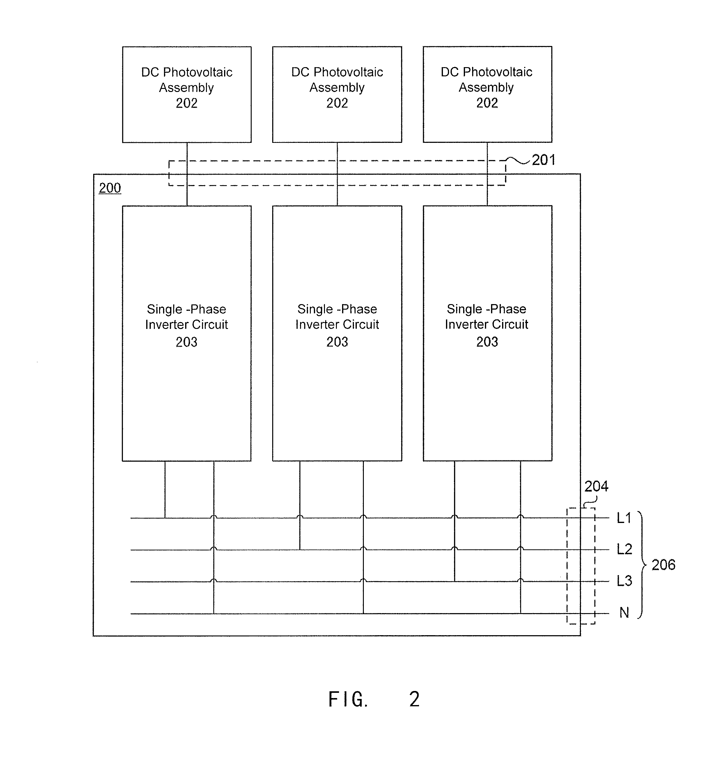 Solar photovoltaic three-phase micro-inverter and solar photovoltaic power generation system