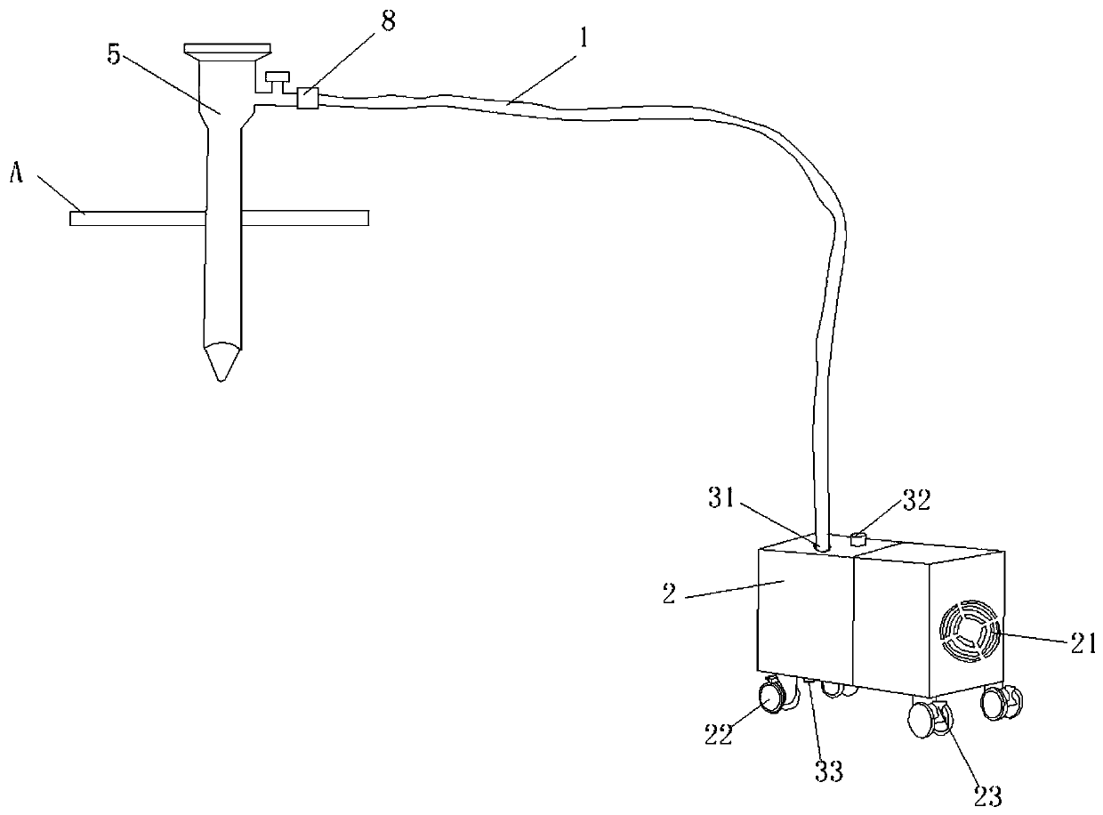 Smoke gas discharging device in medical endoscopic surgery