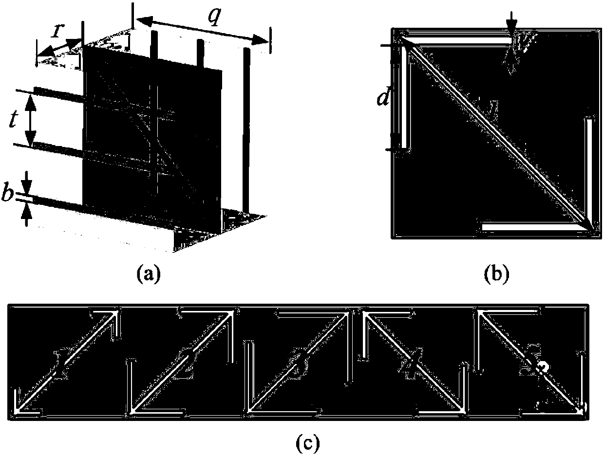 Non-reflective back board and large-caliber spoof surface plasmon polariton wide-band frequency sweep planar antenna