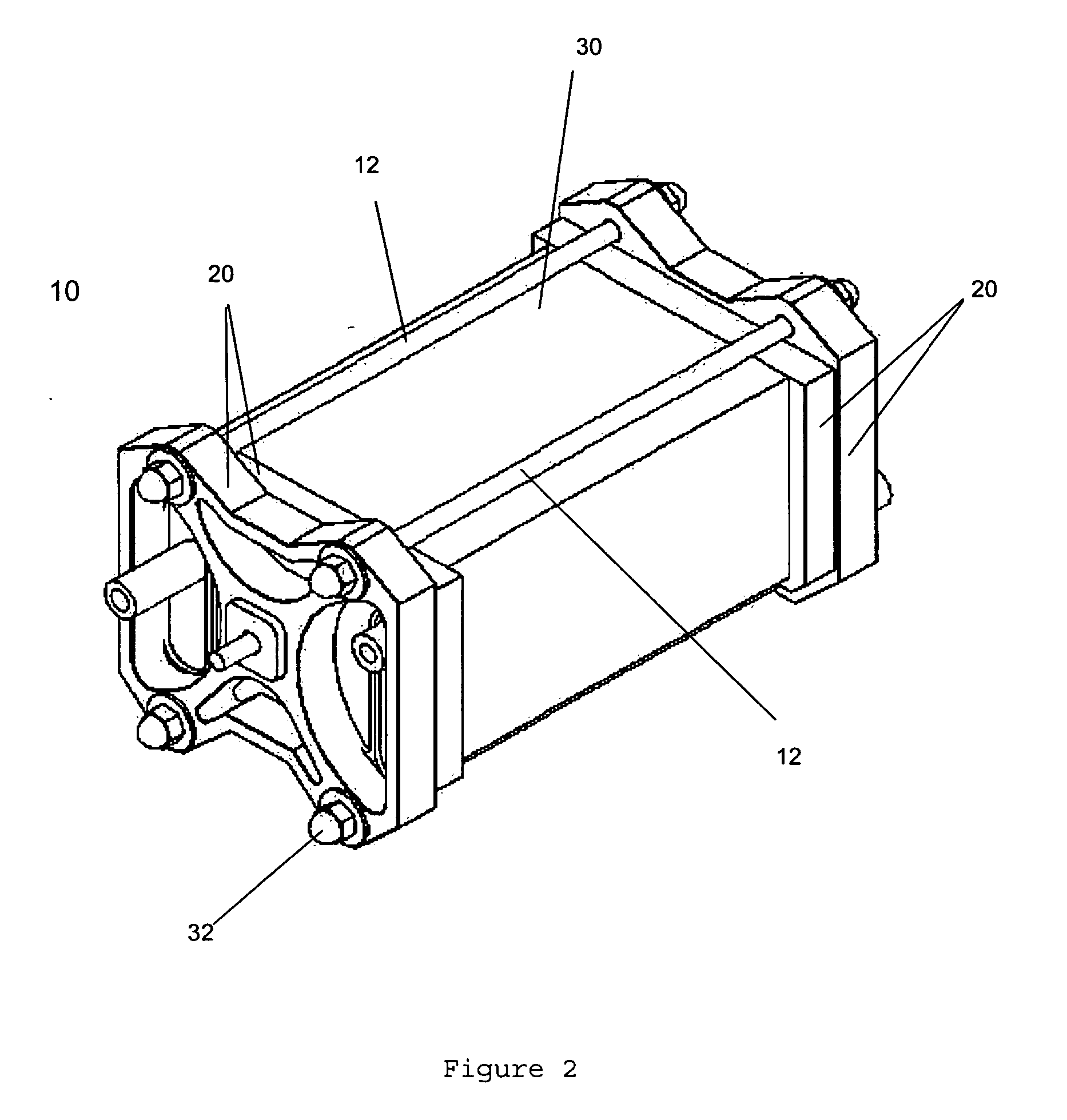 PEM fuel cell stack with floating current collector plates