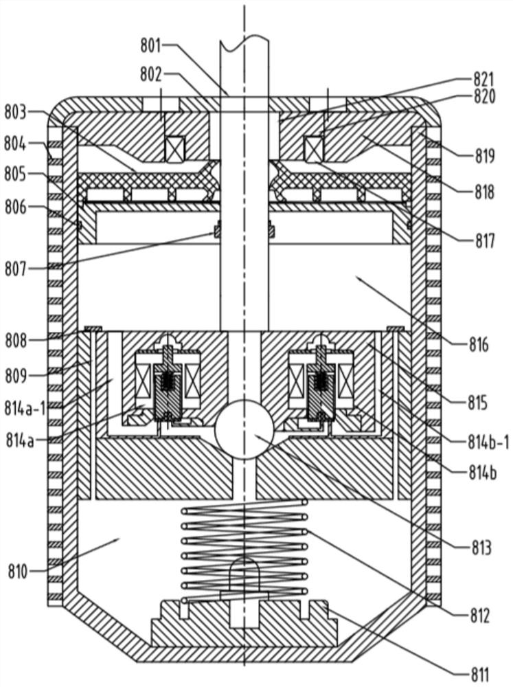 A graded damping and vibration reduction device for a rolling mill