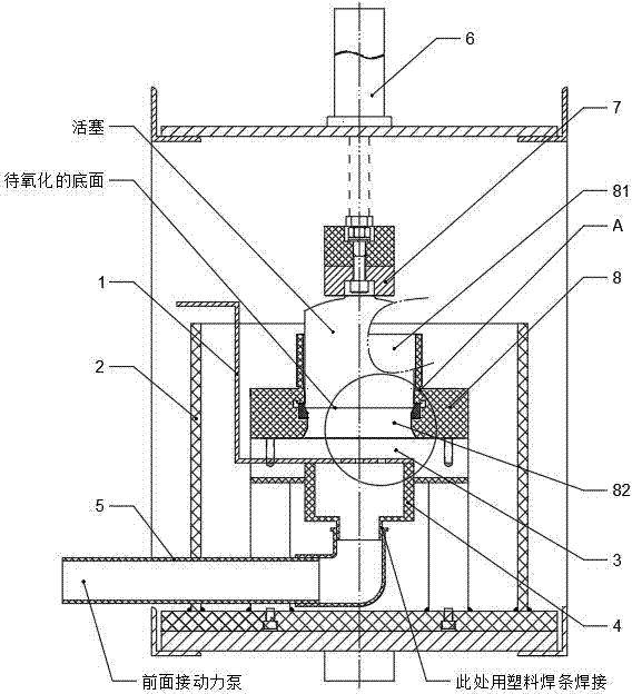 Anodic oxidation device and piston anodic oxidation processing process