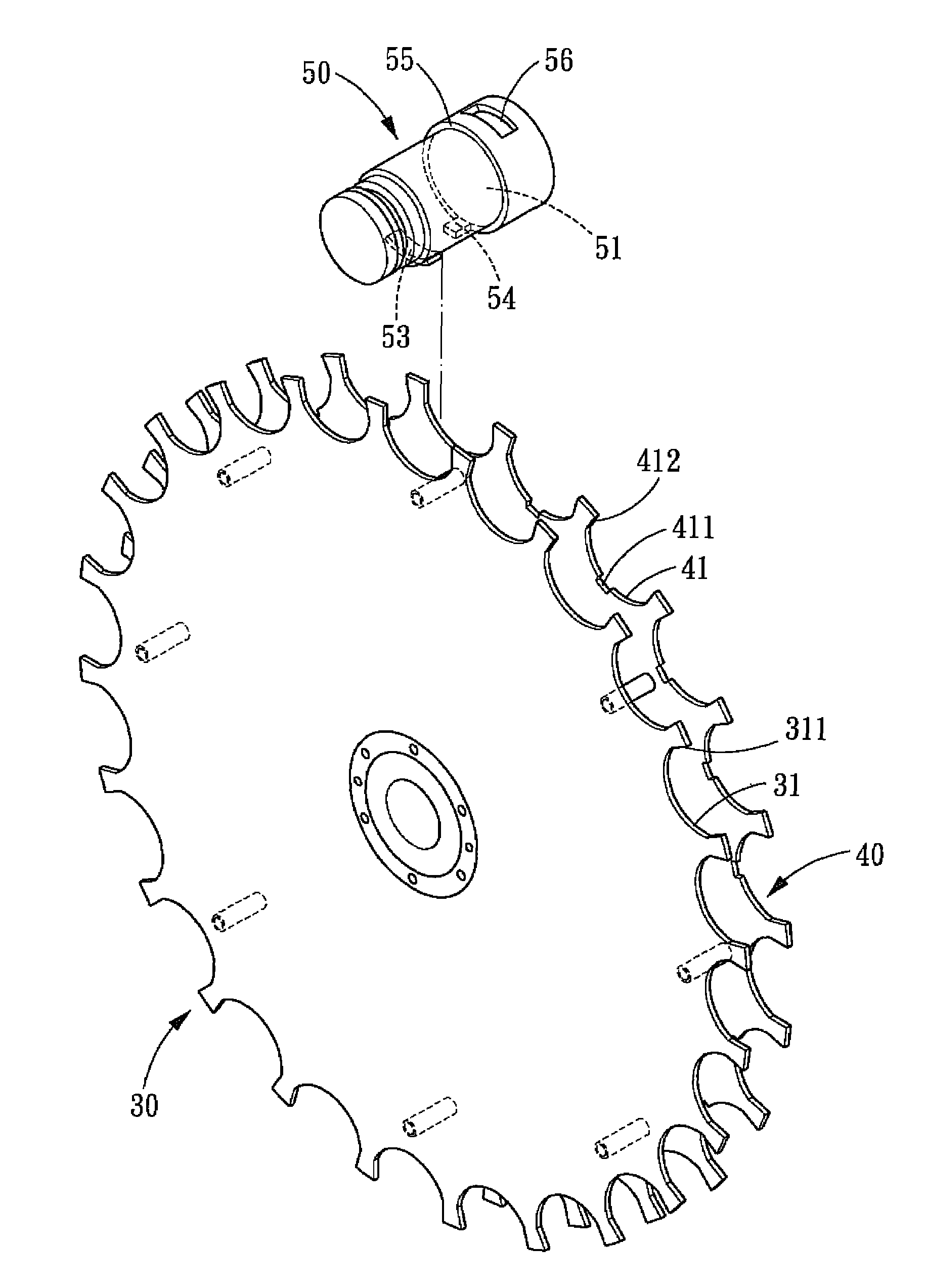 Tool pots mounting structure for a tool magazine