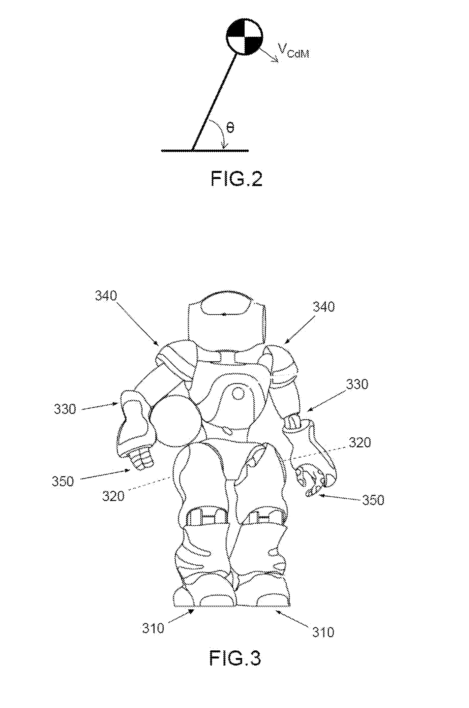 Humanoid robot having fall-management capabilities, and method for managing said falls