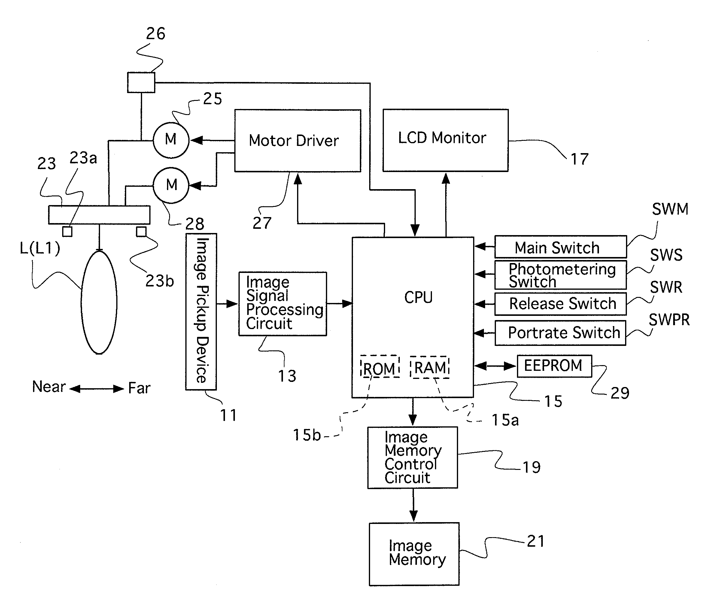 Camera having an autofocusing system