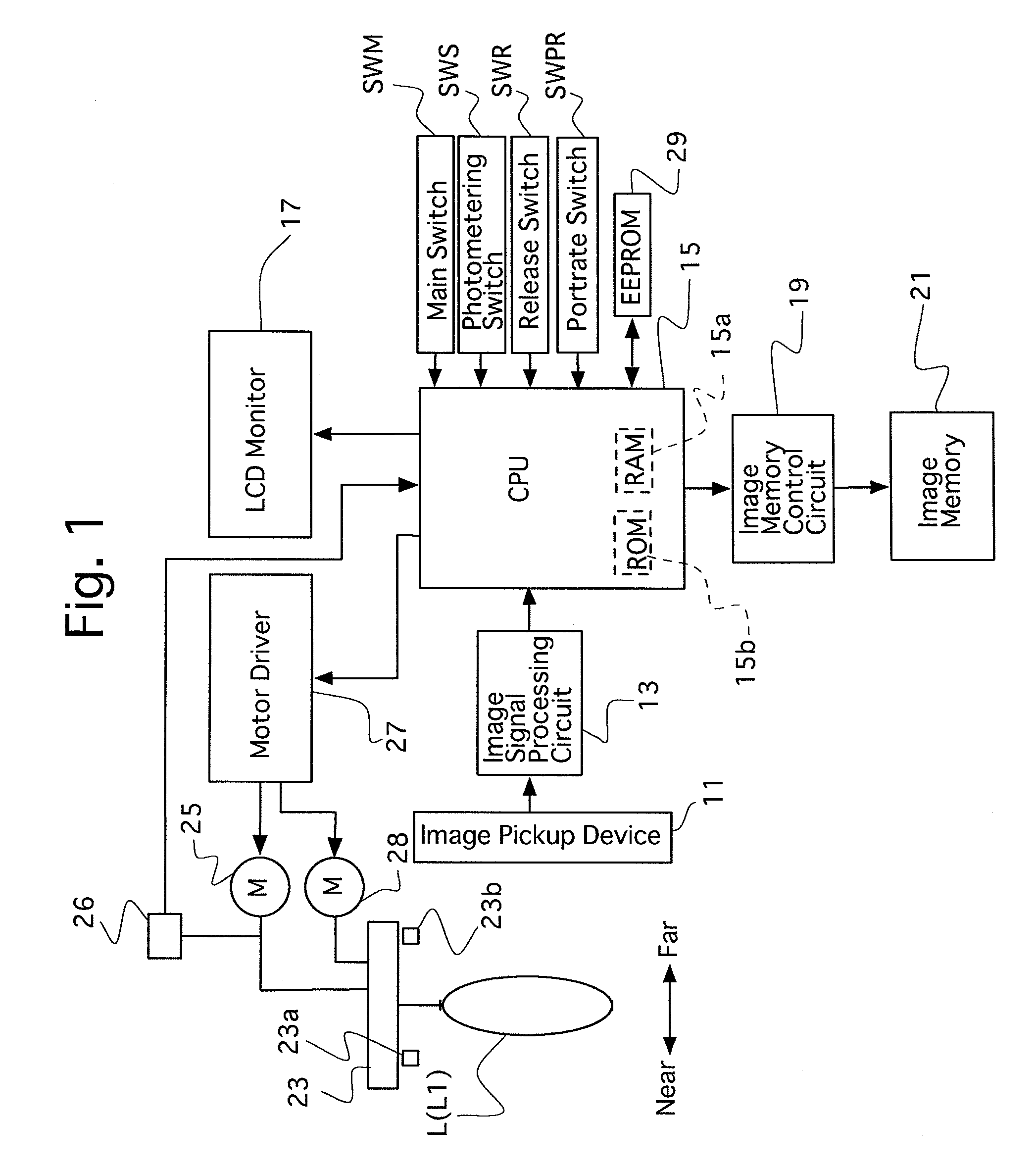 Camera having an autofocusing system