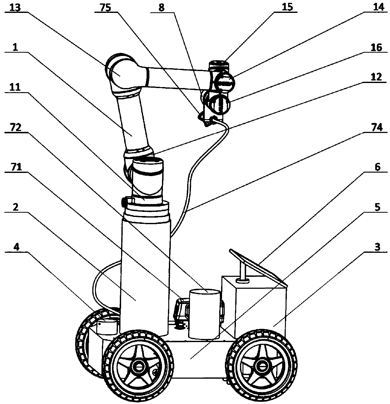 Mobile spraying robot for indoor wall bodies