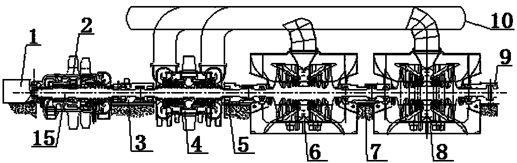 Ultra-supercritical secondary re-heating steam turbine set