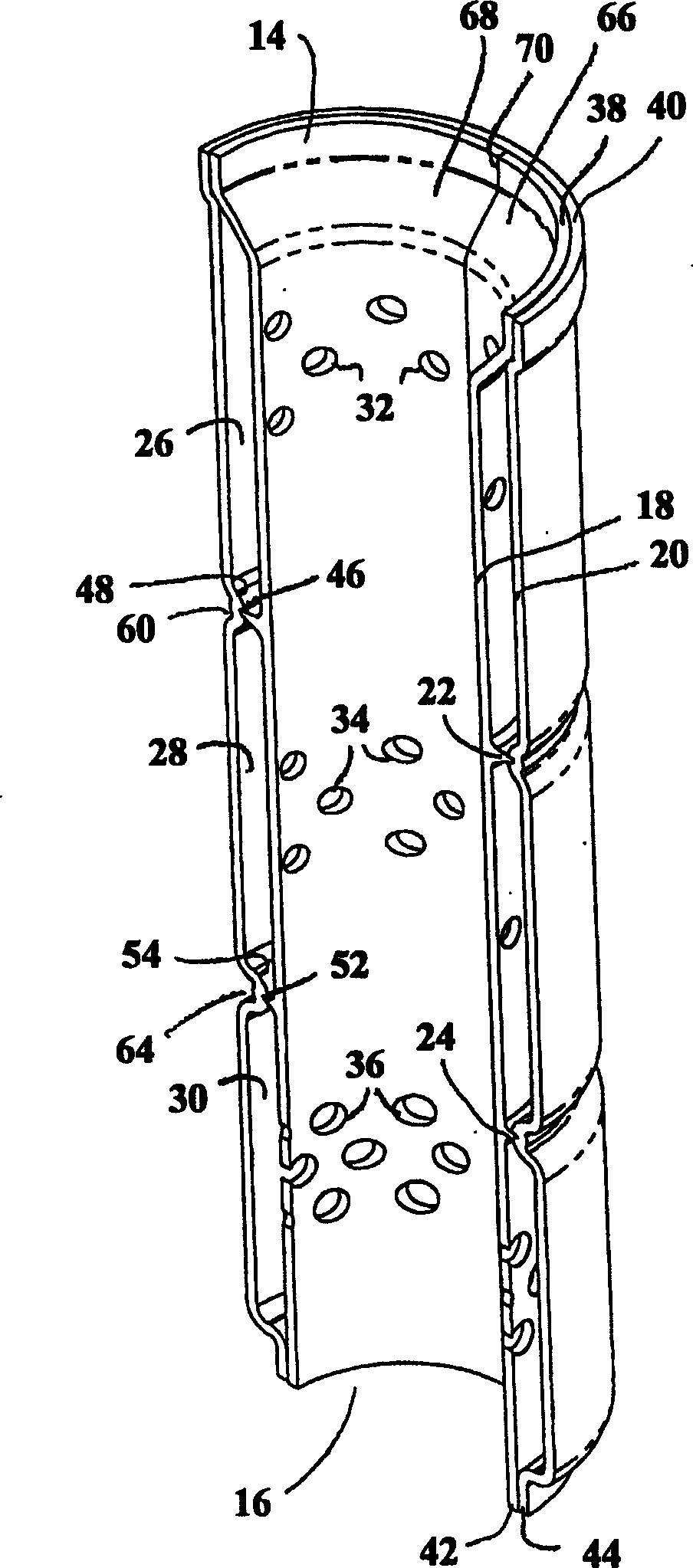 Resonator with retention ribs