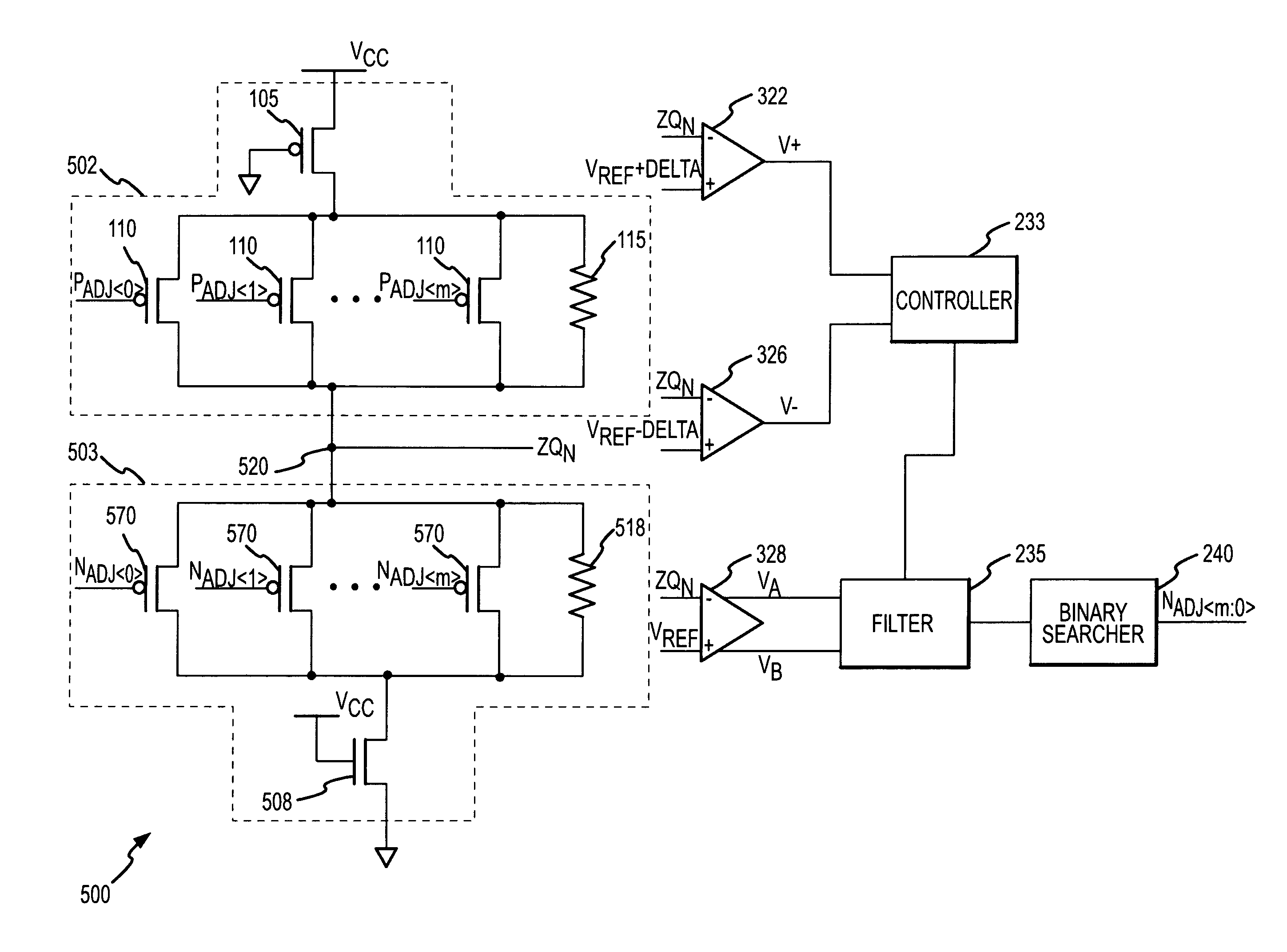 Digital calibration circuits, devices and systems including same, and methods of operation