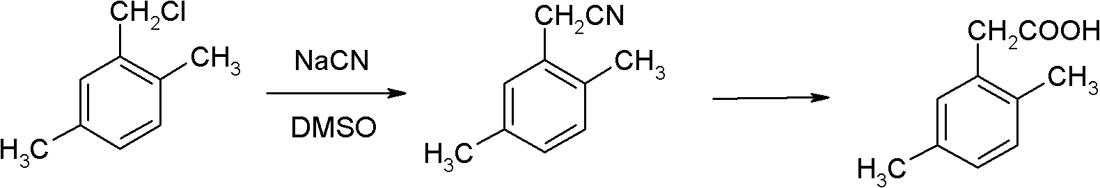 Method for preparing 2,5-dimethyl phenylacetic acid