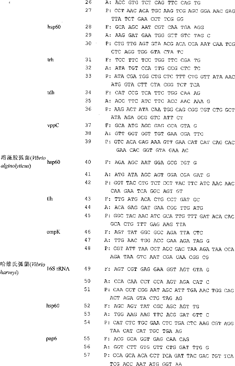 Chip for gene detection of multiple vibrios at the same time, and detection and use thereof