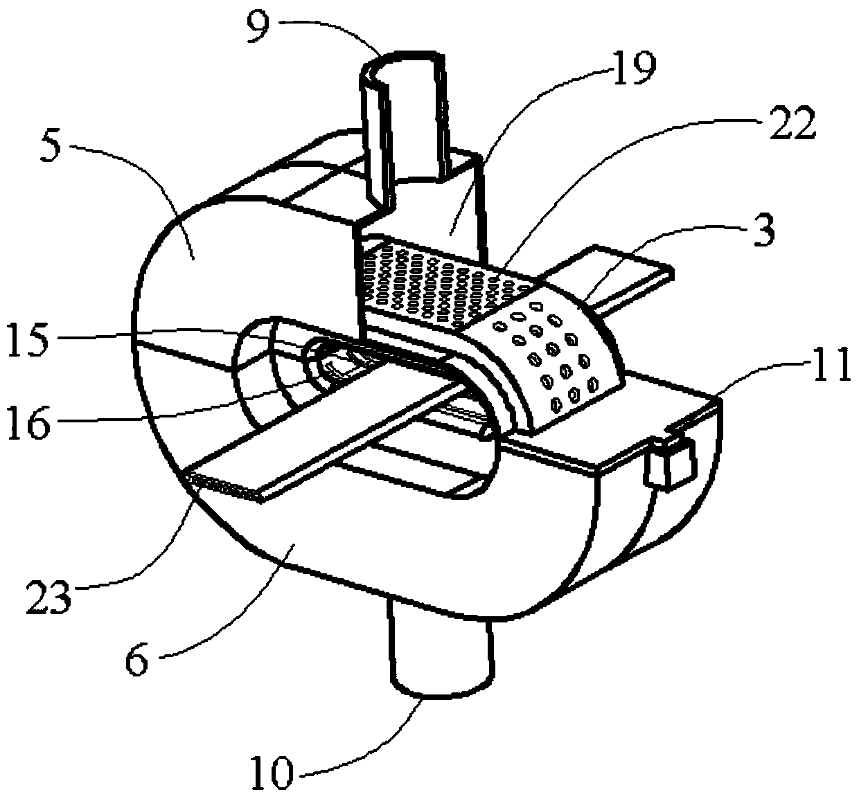 Air blowing and drying device for flat tube profiles