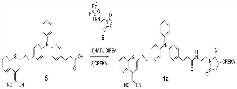 Near-infrared fluorescent dye containing 4-dicyanomethylbenzopyran unit and its preparation method and application