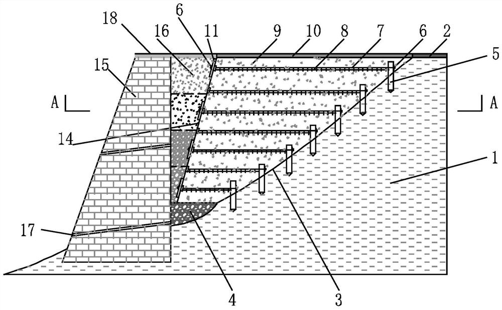 A road landslide emergency and permanent support integrated structure and construction method