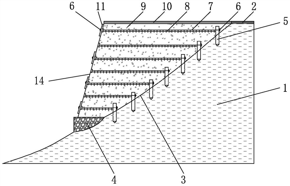 A road landslide emergency and permanent support integrated structure and construction method