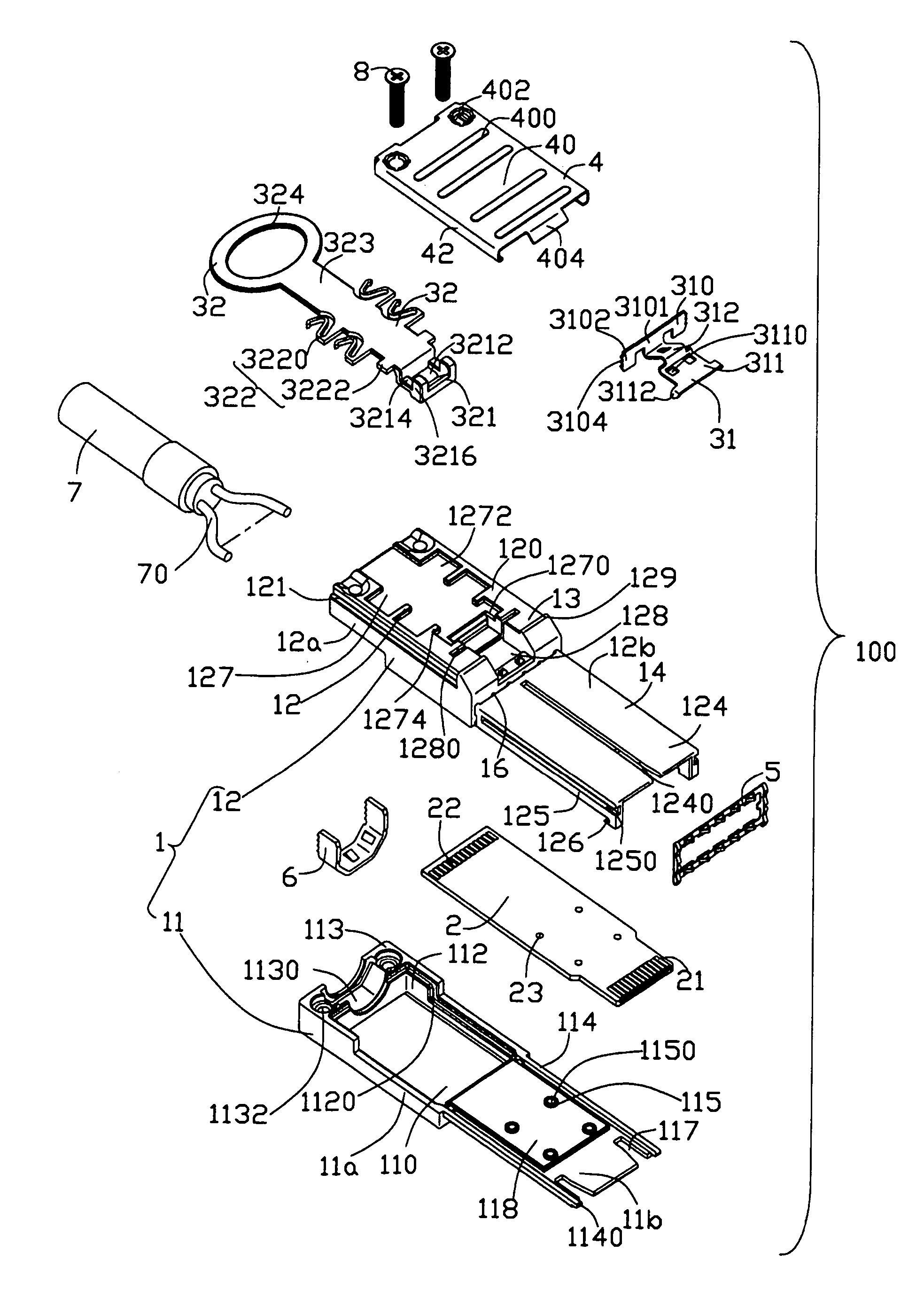 Cable connector assembly with EMI gasket