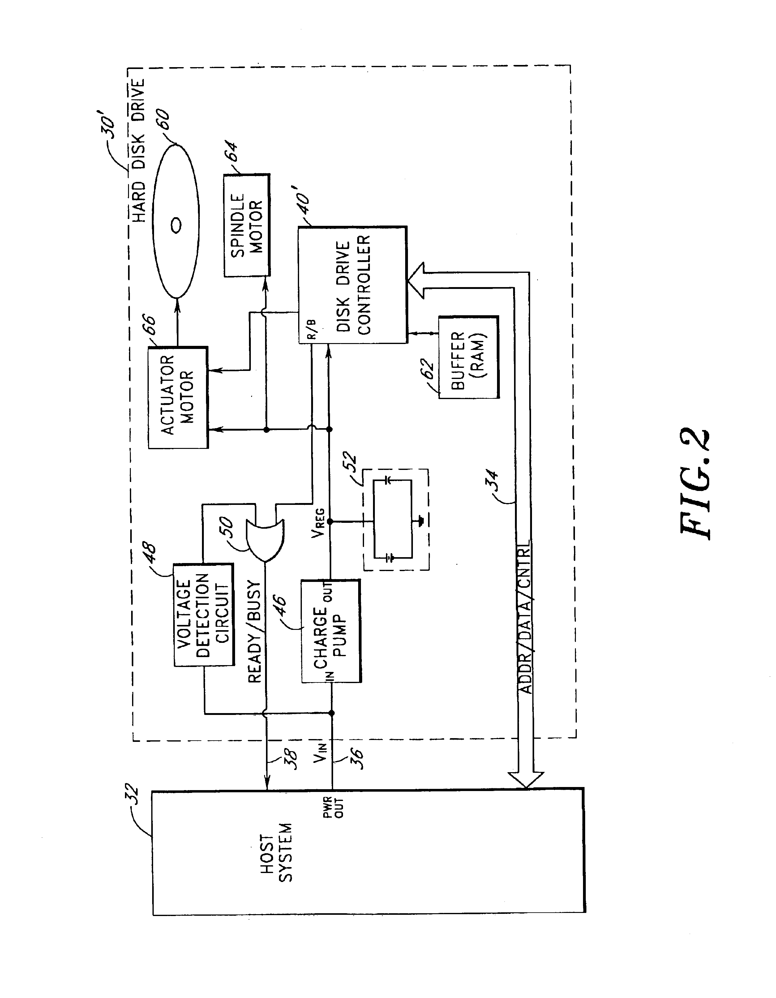 Storage subsystem with embedded circuit for protecting against anomalies in power signal from host