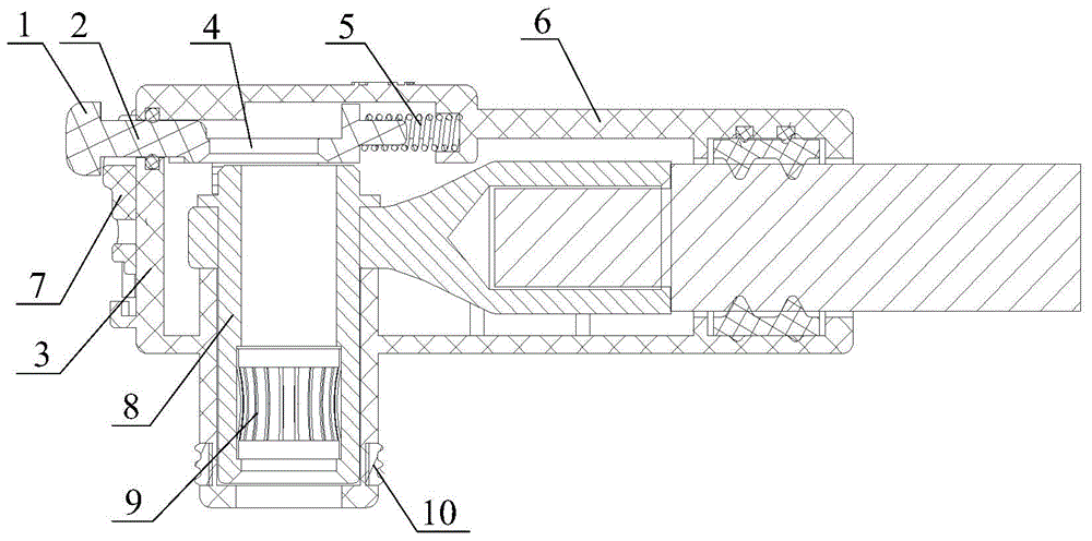 Single-core elbow high-pressure connector